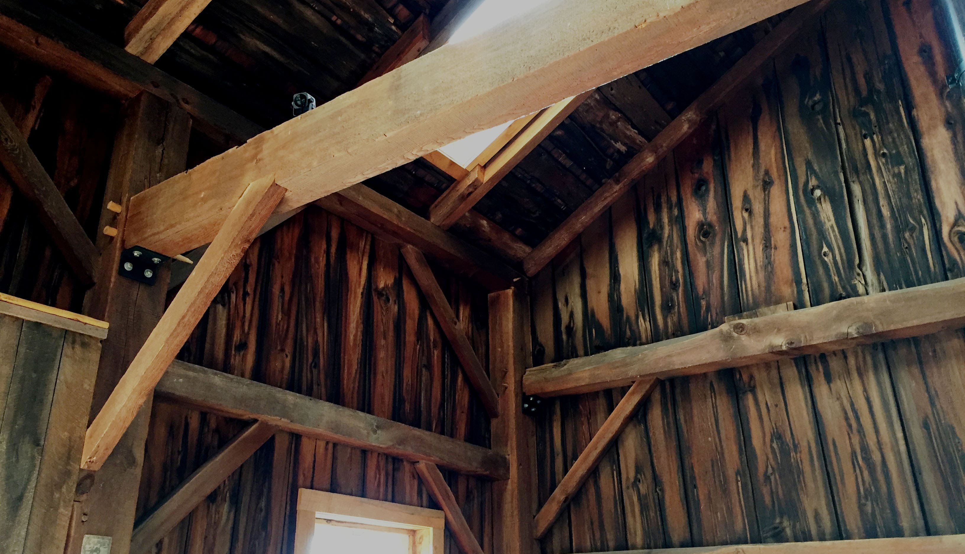 Original rafters barn wood create so much country charm