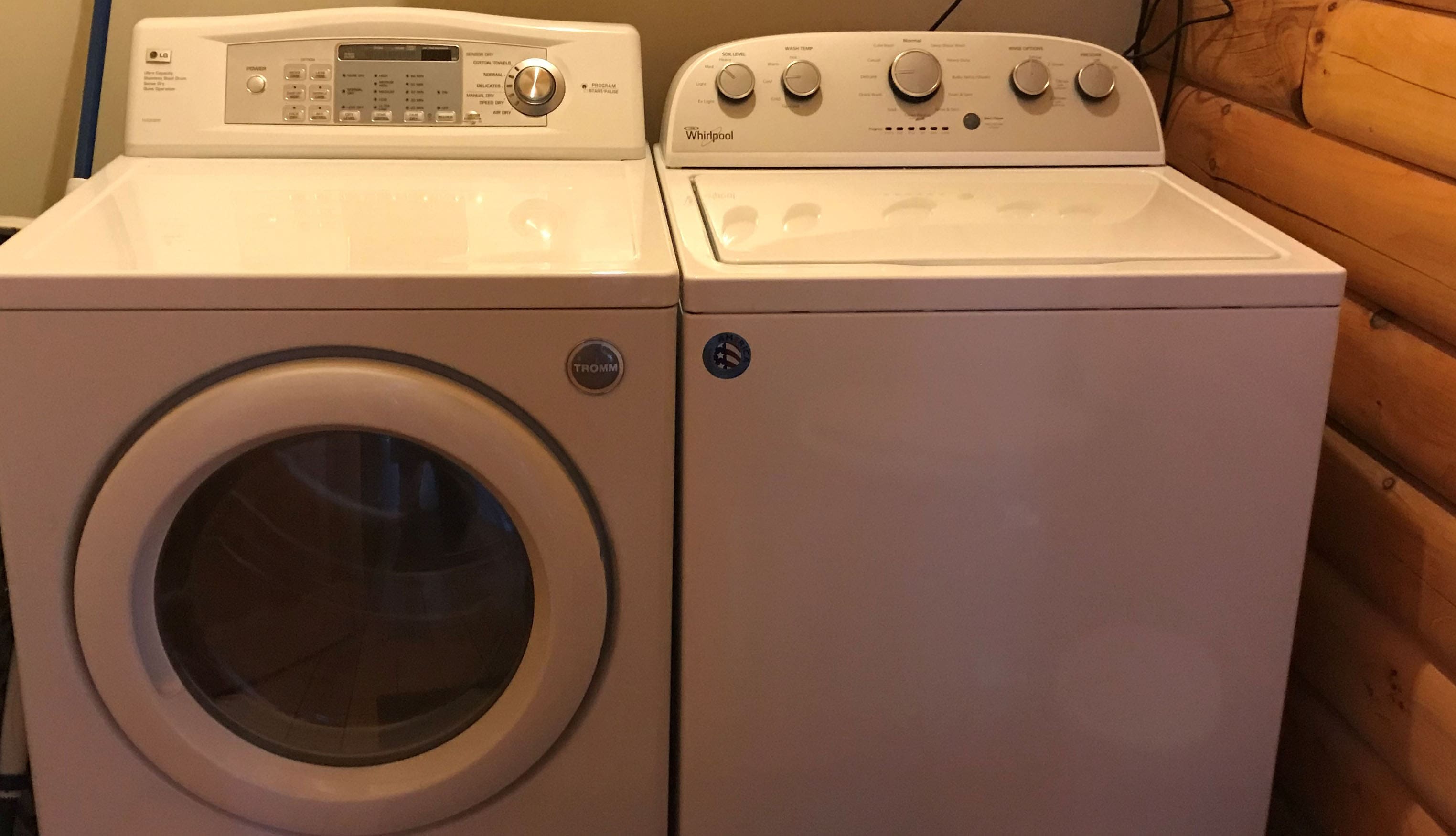 Full size washer/dryer. Main level.