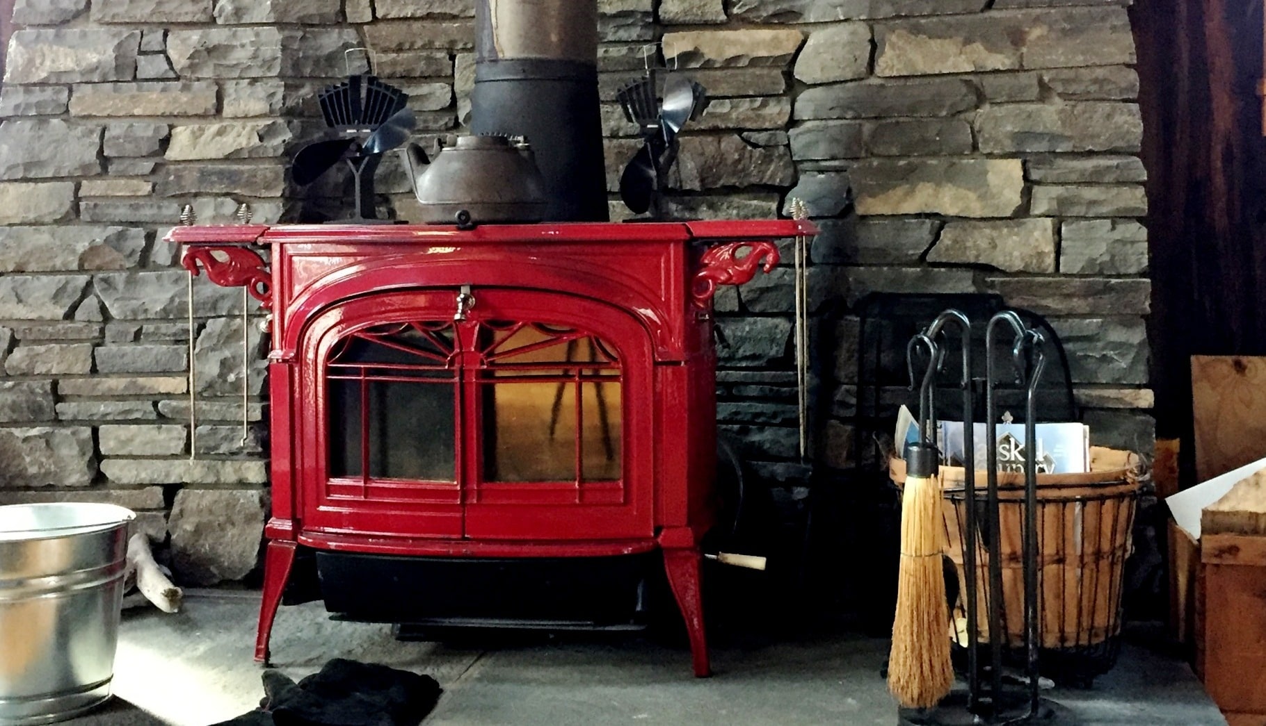 Warm Up in front of the beautiful wood stove!