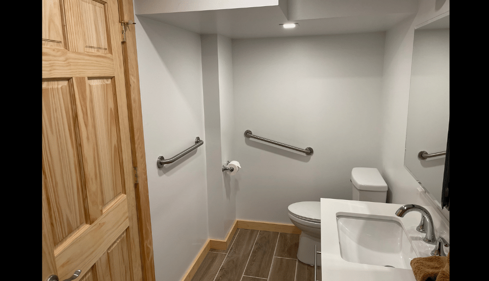 Lower level bathroom. With grab bars!